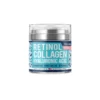 A jar of bloommy's retinol collagen hyaluronic acid cream front angle view